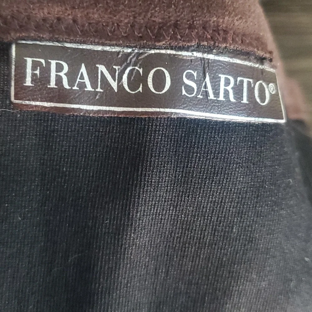 Franco Sarto Tall Suede Boots in Dark Brown